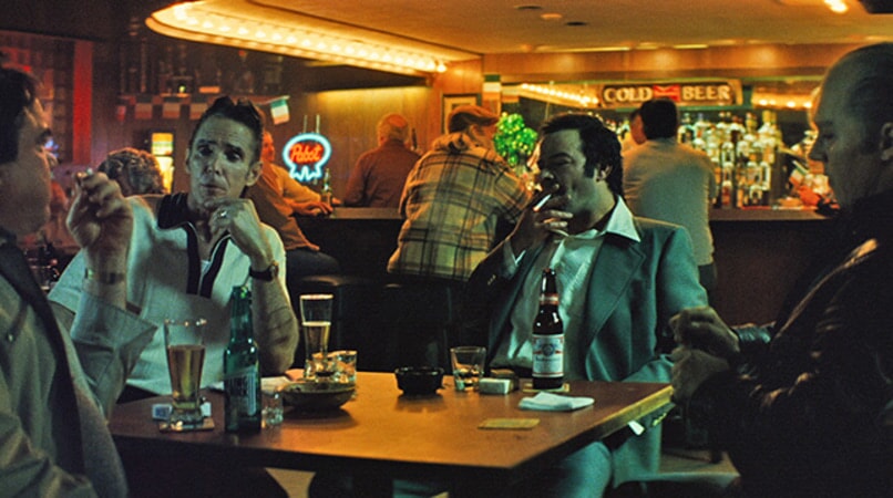 W EARL BROWN as John Martorano, MARK MAHONEY as Mickey Maloney, RORY COCHRANE as Stephen Flemmi and JOHNNY DEPP as Whitey Bulger in the drama "BLACK MASS."