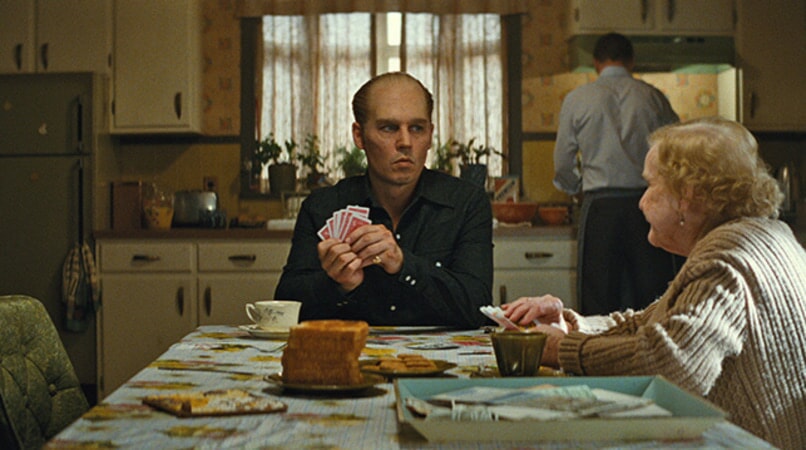 JOHNNY DEPP as Whitey Bulger and MARY KLUG as Ma Bulger in the drama "BLACK MASS."