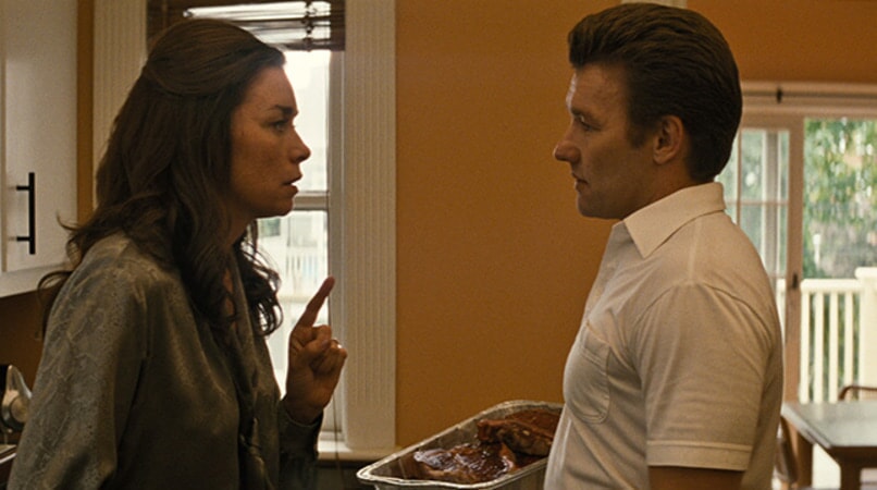 JULIANNE NICHOLSON as Marianne Connolly and JOEL EDGERTON as John Connolly in the drama "BLACK MASS."