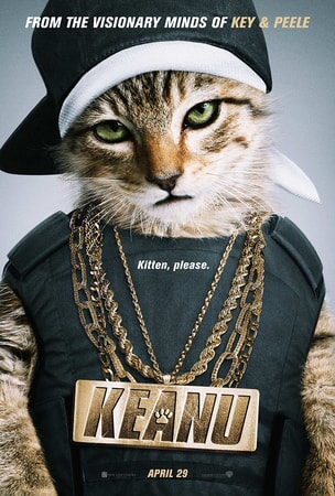 Keanu poster: Kitten dressed in "urban gear"