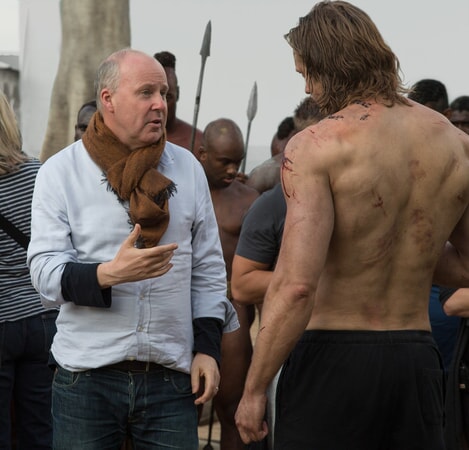 Director DAVID YATES and ALEXANDER SKARSGÅRD behind the scenes on the set 