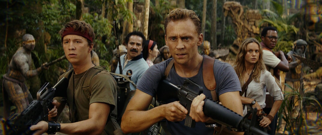 THOMAS MANN as Slivko, JOHN ORTIZ as Victor, TOM HIDDLESTON as James Conrad and BRIE LARSON as Mason Weaver in Warner Bros. Pictures', Legendary Pictures' and Tencent Pictures' action adventure "KONG: SKULL ISLAND," a Warner Bros. Pictures release.
