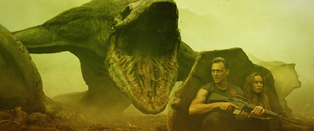 TOM HIDDLESTON as James Conrad and BRIE LARSON as Mason Weaver in Warner Bros. Pictures', Legendary Pictures' and Tencent Pictures' action adventure "KONG: SKULL ISLAND," a Warner Bros. Pictures release.