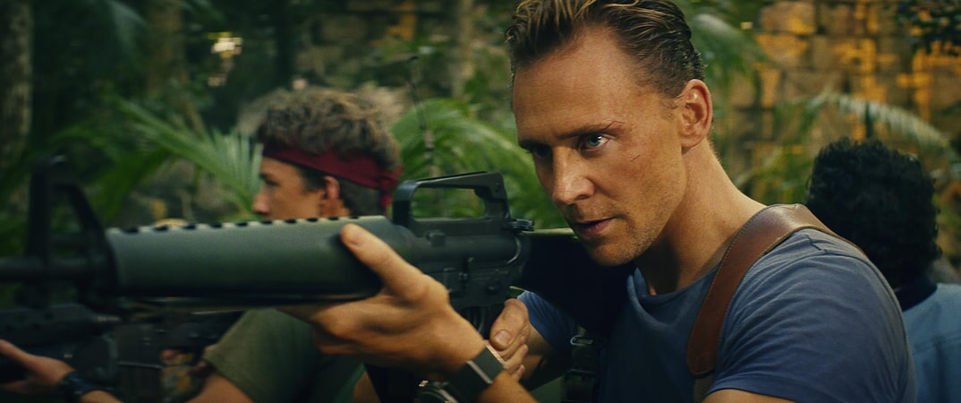 THOMAS MANN as Slivko and TOM HIDDLESTON as James Conrad in Warner Bros. Pictures', Legendary Pictures' and Tencent Pictures' action adventure "KONG: SKULL ISLAND," a Warner Bros. Pictures release.
