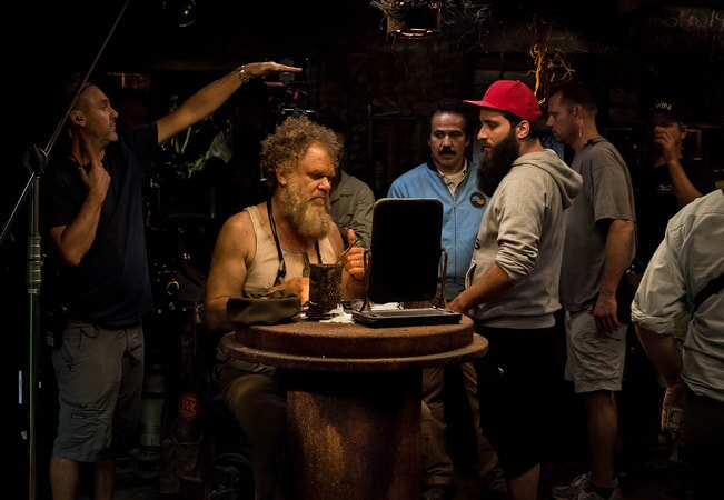 JOHN C. REILLY, JOHN ORTIZ and director JORDAN VOGT-ROBERTS on the set of Warner Bros. Pictures', Legendary Pictures' and Tencent Pictures' action adventure "KONG: SKULL ISLAND," a Warner Bros. Pictures release.