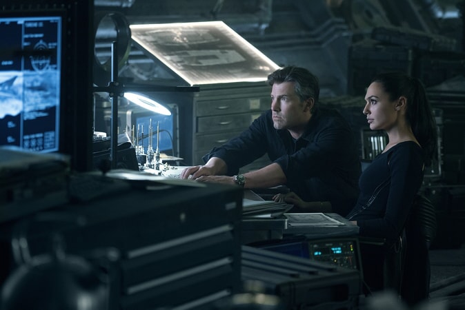 BEN AFFLECK as Bruce Wayne and GAL GADOT as Diana Prince in Warner Bros. Pictures' action adventure "JUSTICE LEAGUE," a Warner Bros. Pictures release.