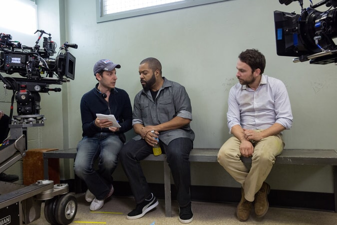 Director RICHIE KEEN, ICE CUBE and CHARLIE DAY on the set of the New Line Cinema and Village Roadshow Pictures comedy "FIST FIGHT," a Warner Bros. Pictures release.