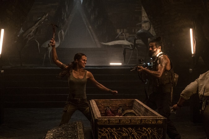 (Left) ALICIA VIKANDER as Lara Croft in Warner Bros. Pictures' and Metro-Goldwyn-Mayer Pictures' action adventure "TOMB RAIDER," a Warner Bros. Pictures release.