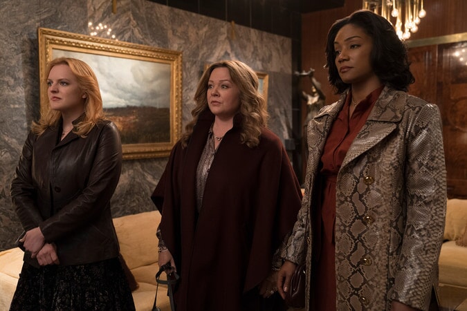 ELISABETH MOSS as Claire, MELISSA McCARTHY as Kathy and TIFFANY HADDISH as Ruby