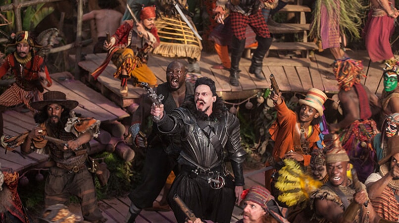 HUGH JACKMAN as Blackbeard in Warner Bros. Pictures' and RatPac-Dune Entertainment's action adventure "PAN," a Warner Bros. Pictures release.