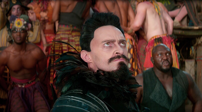 HUGH JACKMAN as Blackbeard and NONSO ANOZIE as Bishop in Warner Bros. Pictures' and RatPac-Dune Entertainment's action adventure "PAN," a Warner Bros. Pictures release.