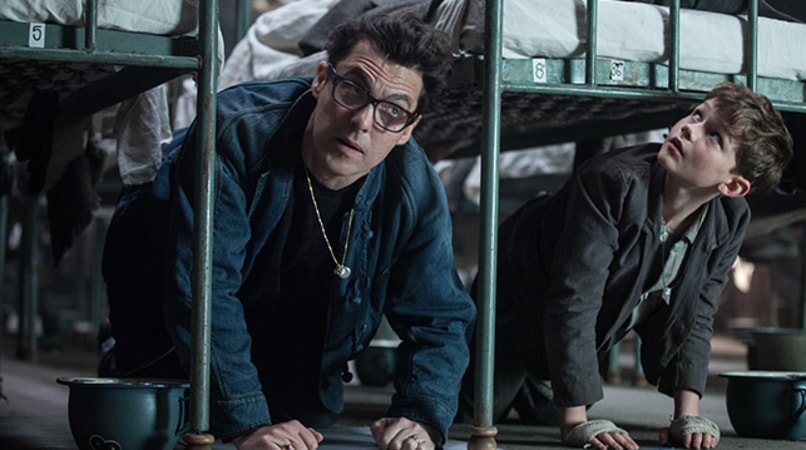 Director JOE WRIGHT with LEVI MILLER on the set of Warner Bros. Pictures' and RatPac-Dune Entertainment's action adventure "PAN," a Warner Bros. Pictures release.