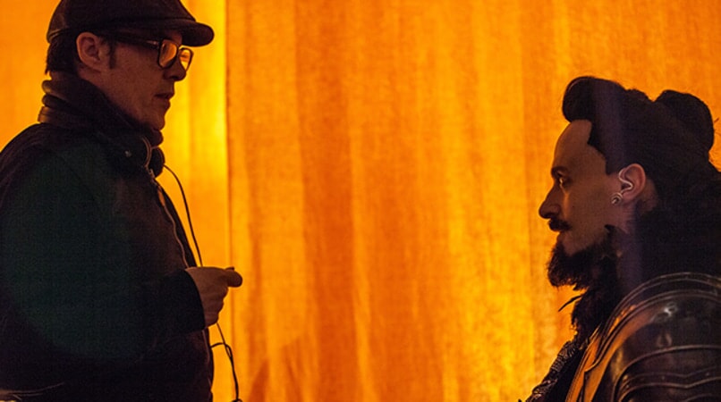 Director JOE WRIGHT and HUGH JACKMAN on the set of Warner Bros. Pictures' and RatPac-Dune Entertainment's action adventure "PAN," a Warner Bros. Pictures release.