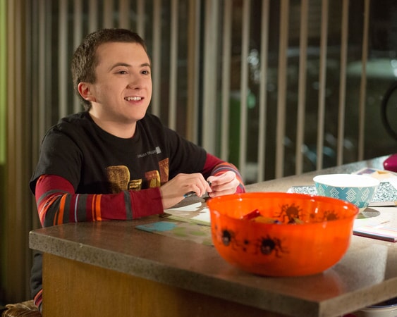 Atticus Shaffer as Brick Heck in "Halloween VIII: Orson Murder Mystery"