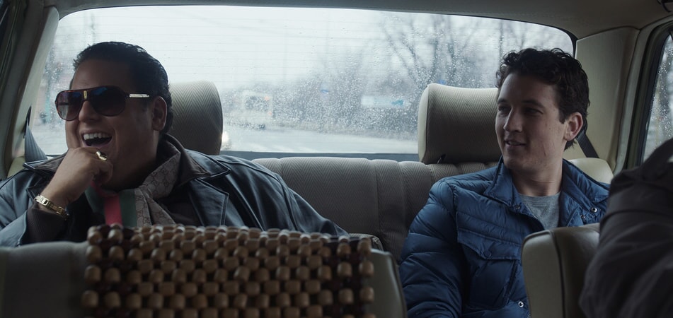 JONAH HILL as Efraim and MILES TELLER as David in Warner Bros. Pictures' comedic drama (based on true events) "WAR DOGS," a Warner Bros. Pictures release.