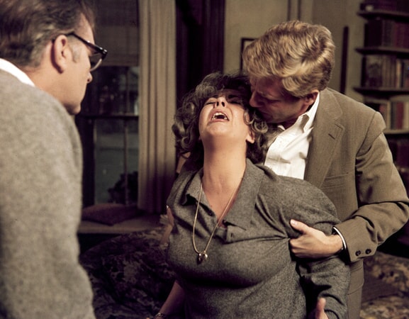 richard burton, elizabeth taylor and george segal in who's afraid of virginia woolf