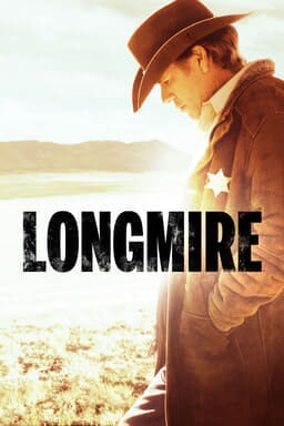 profile of Robert Taylor as Longmire wearing sheriff's badge in a desert landscape